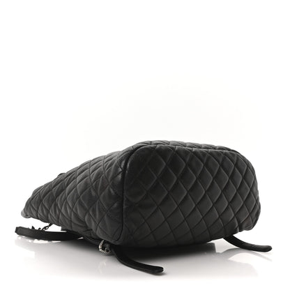 Calfskin Quilted Large Urban Spirit Backpack Black