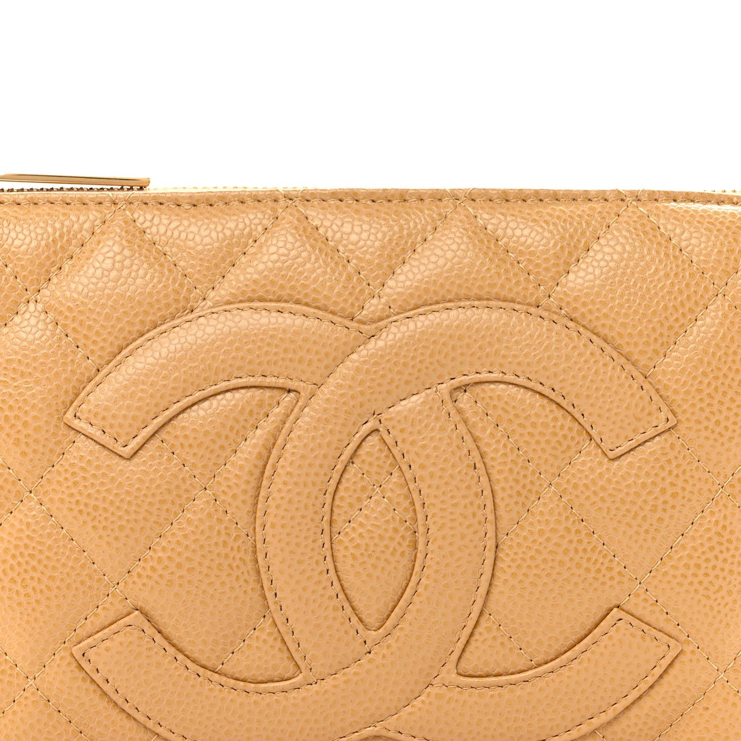 Caviar Quilted Timeless CC Shoulder Bag Beige