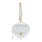 Lambskin Quilted CC Mini In Love Heart Bag Charm Light Blue