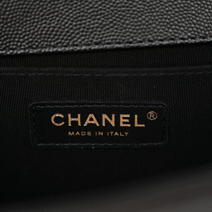 Caviar Quilted Medium Boy Flap Black