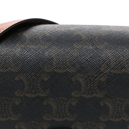 Canvas Calfskin Triomphe Mini Besace Tan