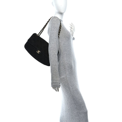 Suede Calfskin Small Souplissimo Maxi Flap Black