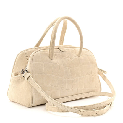 Suede Crocodile Embossed Le Petit Turismo Ivory