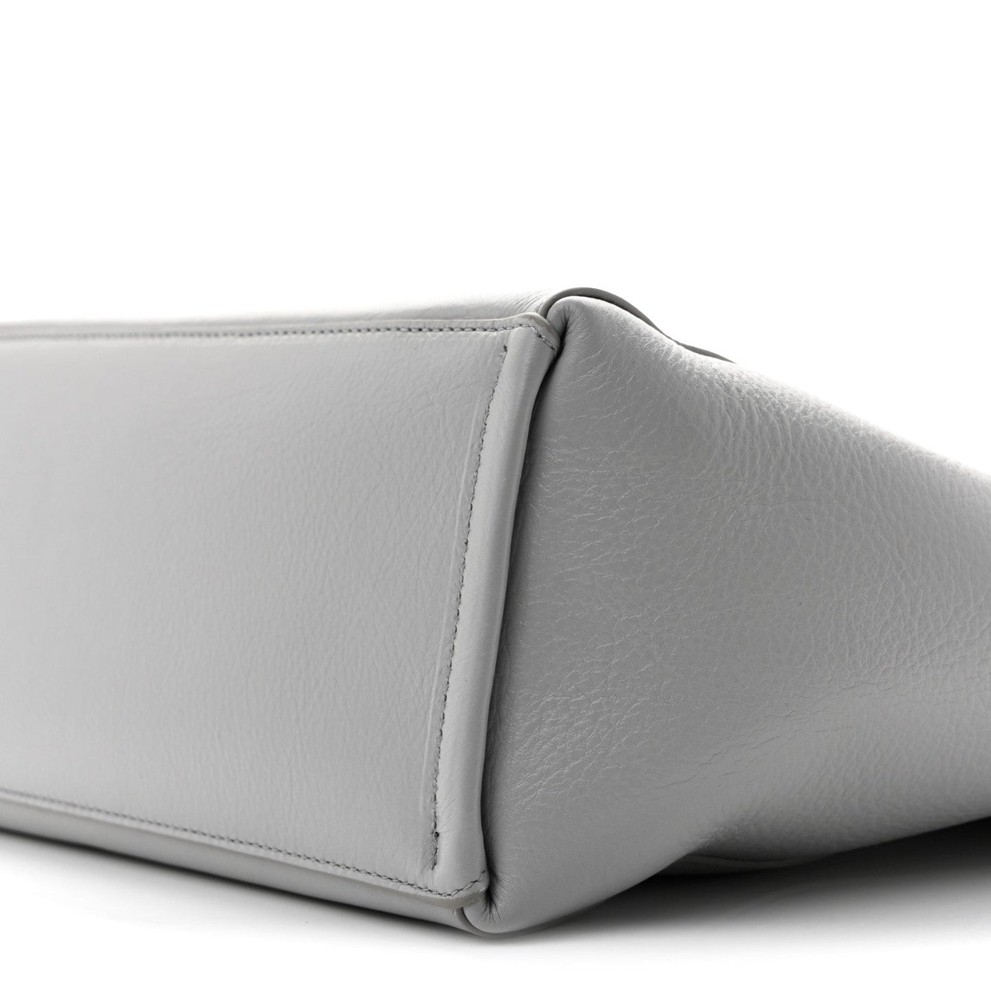 Calfskin Voyou Small North South Tote  Light Grey