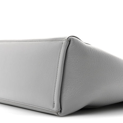 Calfskin Voyou Small North South Tote  Light Grey
