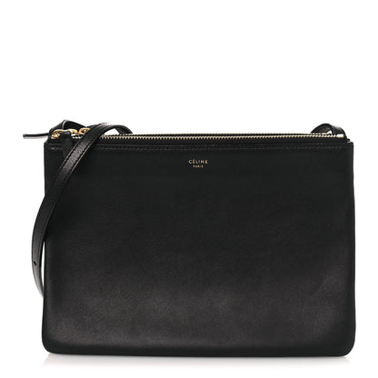 Lambskin Large Trio Crossbody Bag Black