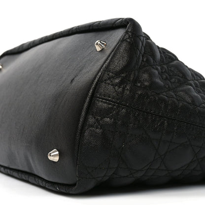 Coated Canvas Cannage Small Panarea Tote Black