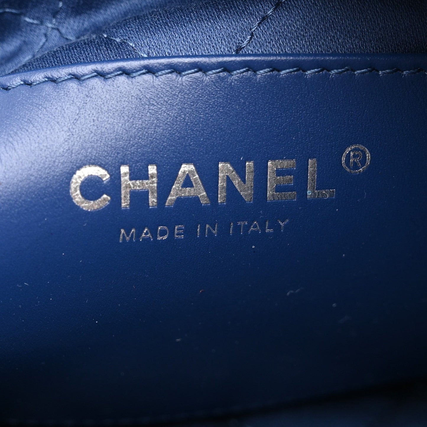 Denim Patchwork Quilted Mini Chanel 22 Blue