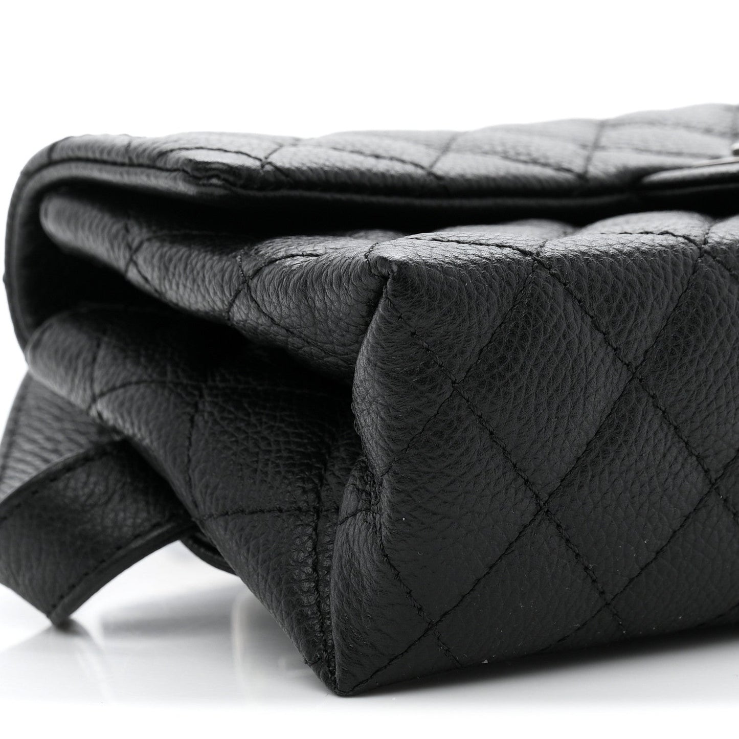 Grained Calfskin Quilted 2.55 Reissue Flap Belt Bag Clutch Black