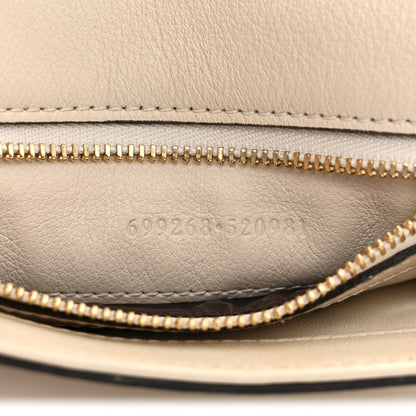 Roxy Calfskin Blondie Chain Shoulder Flap Bag Mystic White