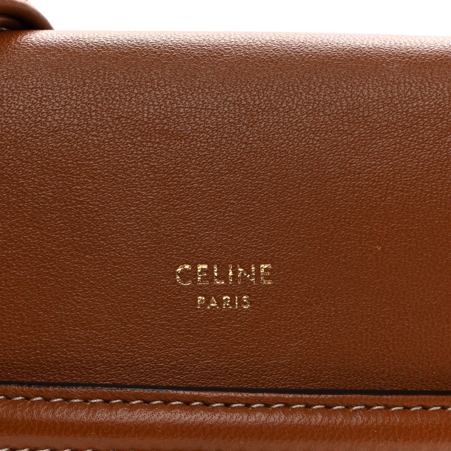 Triomphe Canvas Lambskin Phone Pouch With Flap Tan