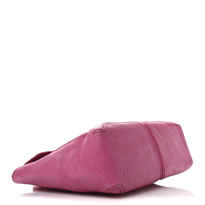 Textured Calfskin Large Pashli Satchel Bright Fuchsia