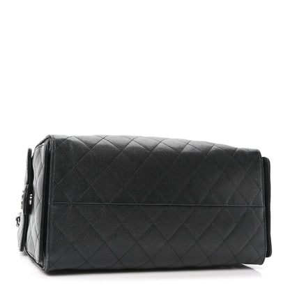 Caviar Quilted Medium Chanel 25 Handbag Black