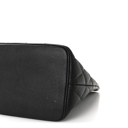 Caviar Quilted Medallion Tote Black