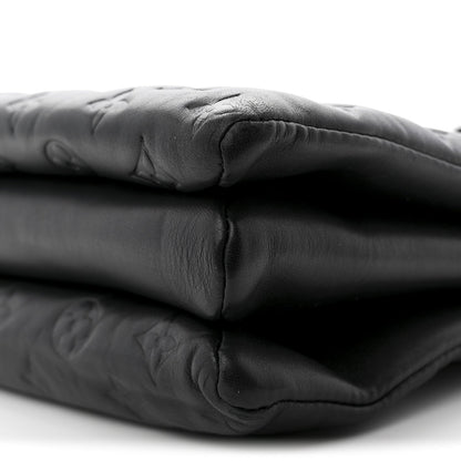Lambskin Embossed Monogram Coussin MM Black