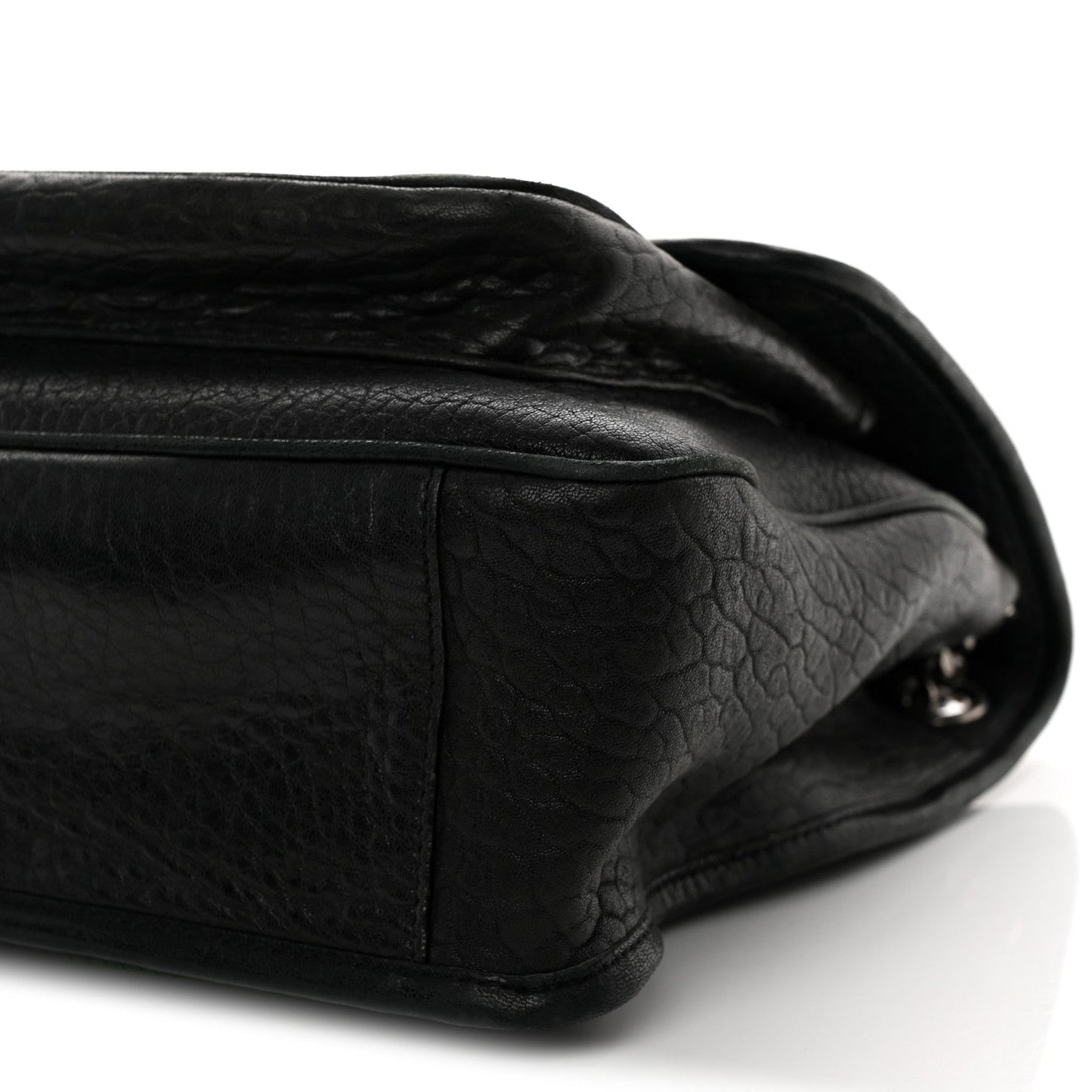 Grained Lambskin Monogram Large Niki Chain Satchel Black