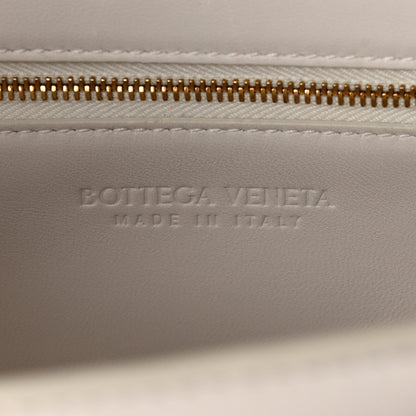 Nappa Intreccio Padded Top Handle Shoulder Bag White