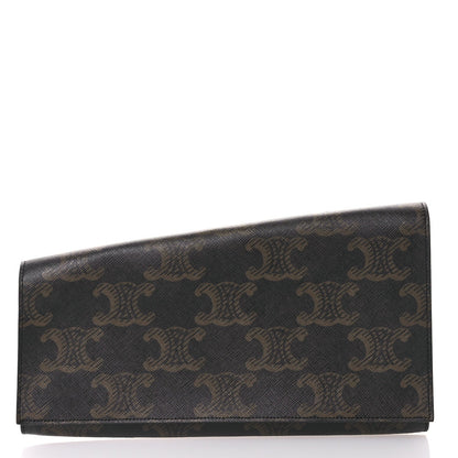 Triomphe Canvas Asymmetric Clutch Tan
