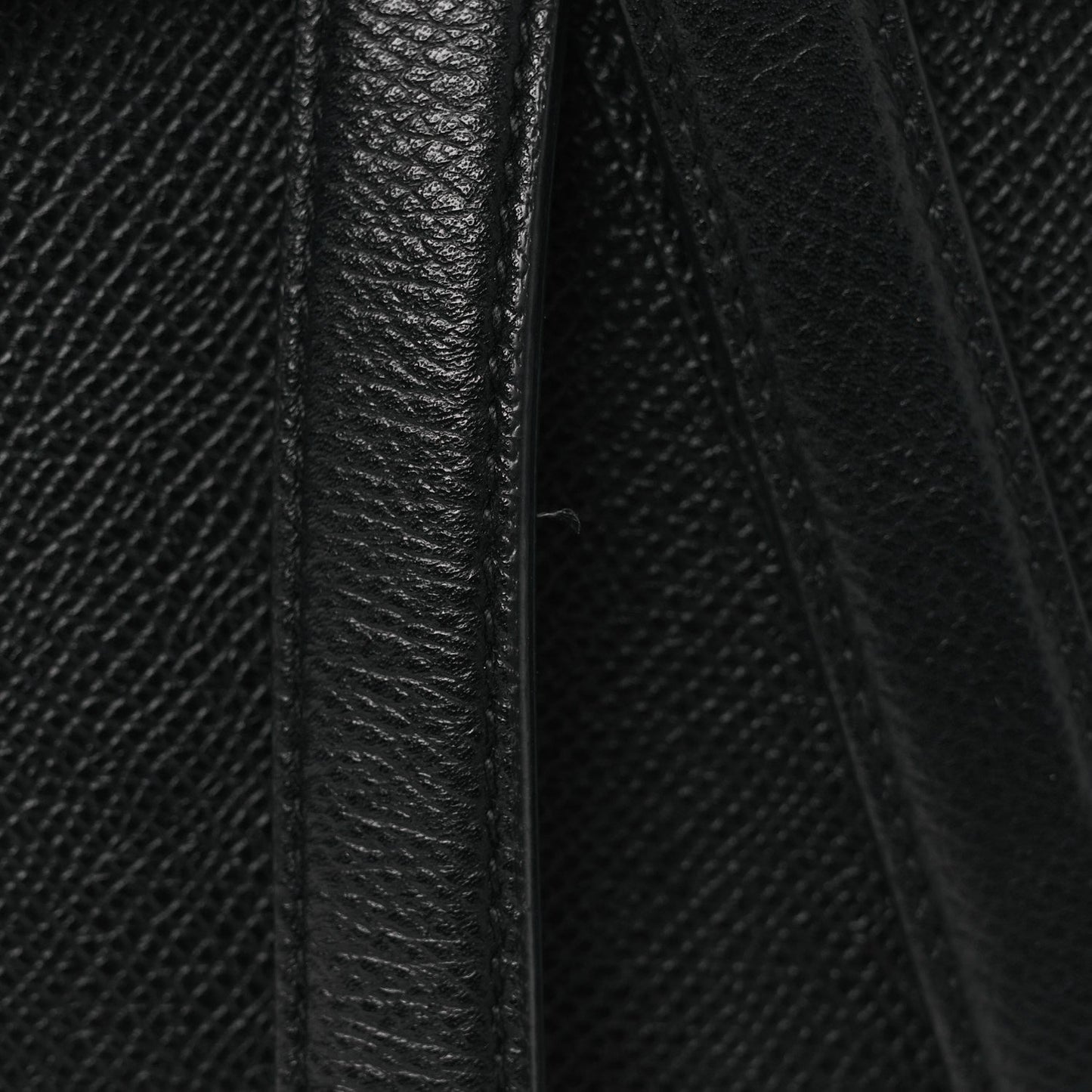 Grained Calfskin Saddle Bag Black