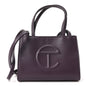 Vegan Leather Small Shopping Bag Eggplant