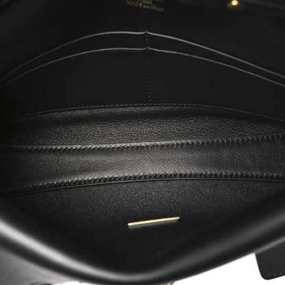 Smooth Calfskin Small Bel Air Clutch On Strap Black