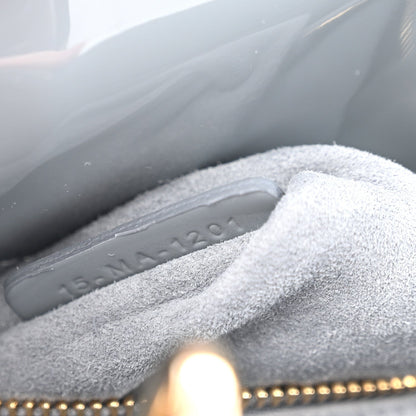 Patent Cannage Mini Lady Dior Grey Stone