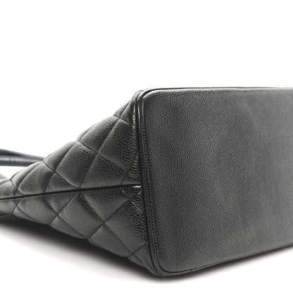 Caviar Quilted Medallion Tote Black