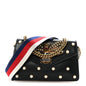 Nappa Pearl Studded Mini Queen Margaret Broadway Shoulder Bag Black