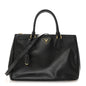 Saffiano Lux Medium Galleria Double Zip Tote Black