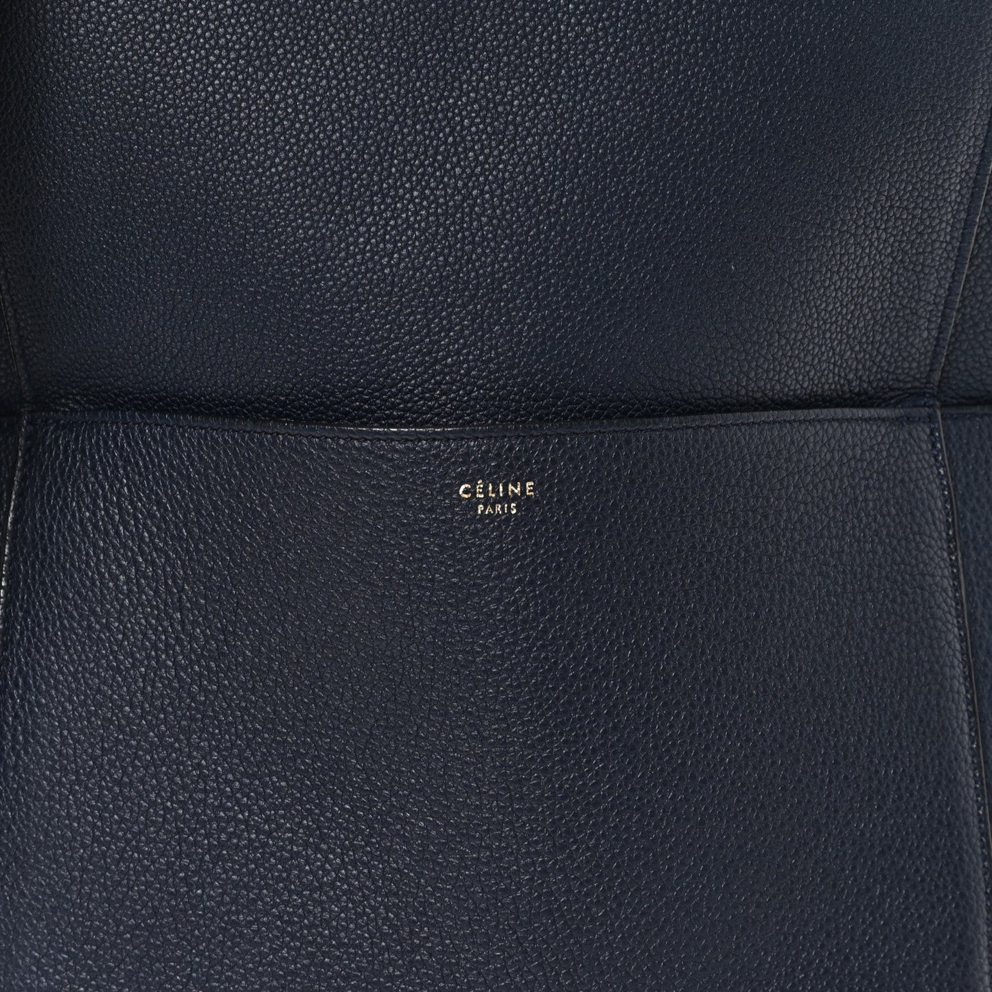 Soft Grained Calfskin Sangle Bucket Bag Navy Blue