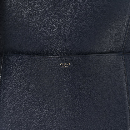 Soft Grained Calfskin Sangle Bucket Bag Navy Blue