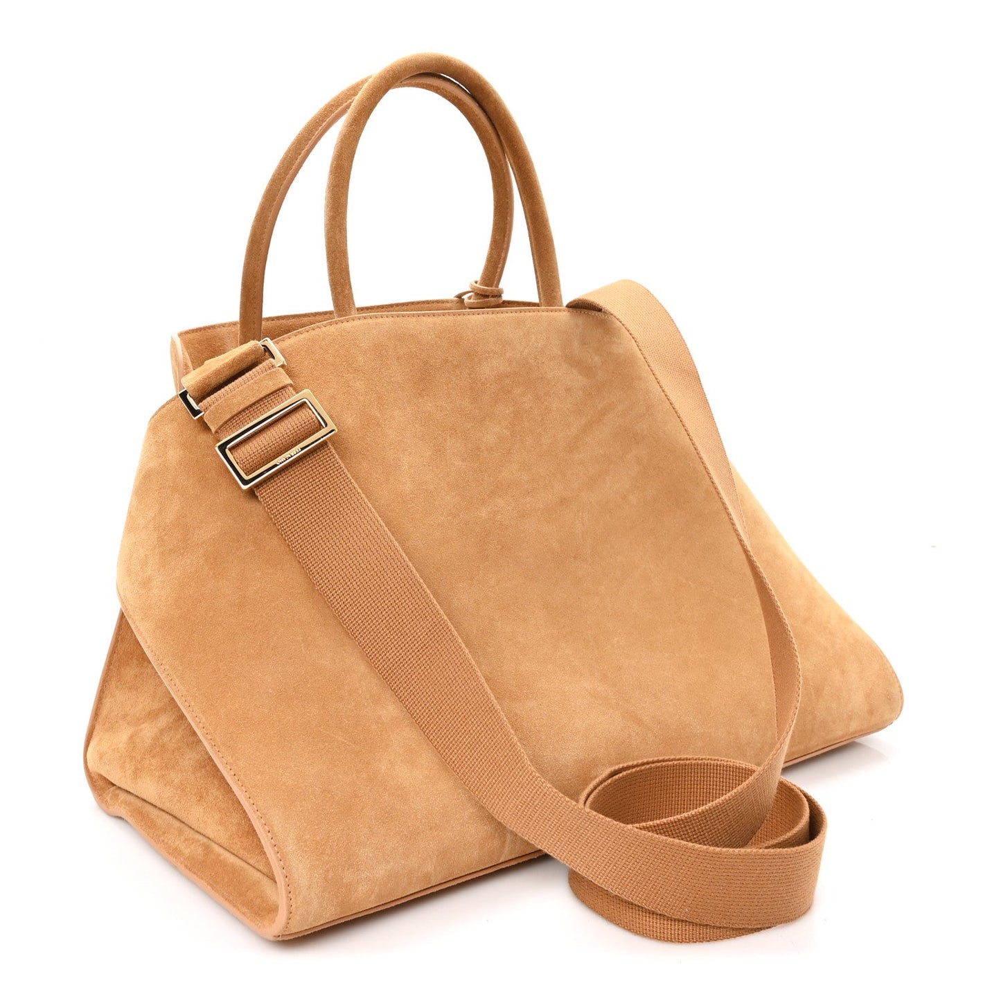 Suede Calfskin Large Hug Bag Natural