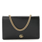 Calfskin Mini GG Marmont Chain Wallet Black