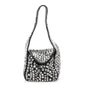 Sheepskin Studded Small Spike Hobo Black