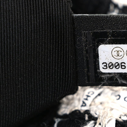 Tweed Quilted Large Chanel 19 Flap Black Ecru White
