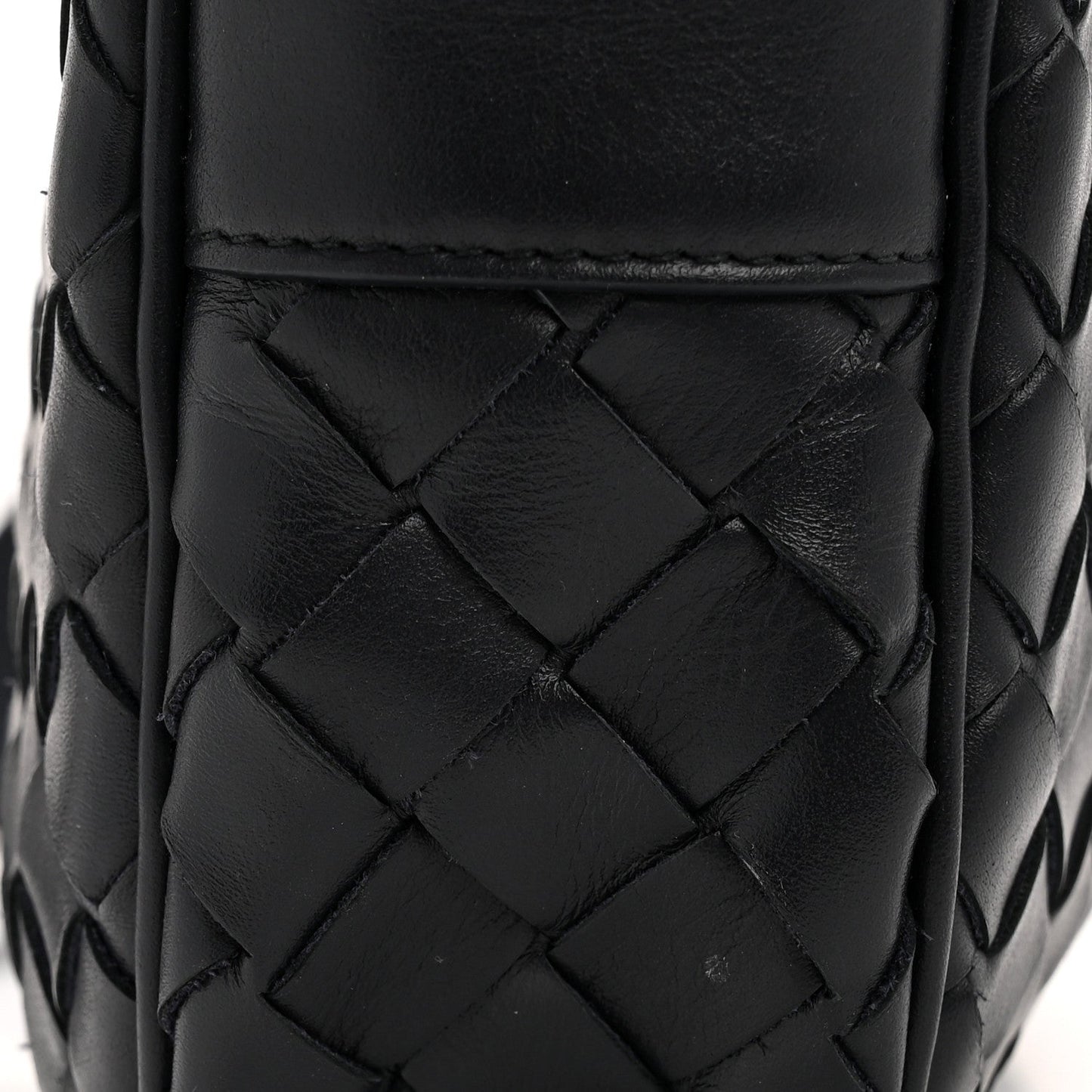 Calfskin Intrecciato Small Camera Bag Navy