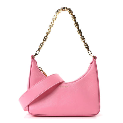 Smooth Calfskin Mini Moon Cut Out Shoulder Bag Bright Pink