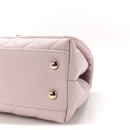 Caviar Quilted Mini Coco Handle Flap Lilac