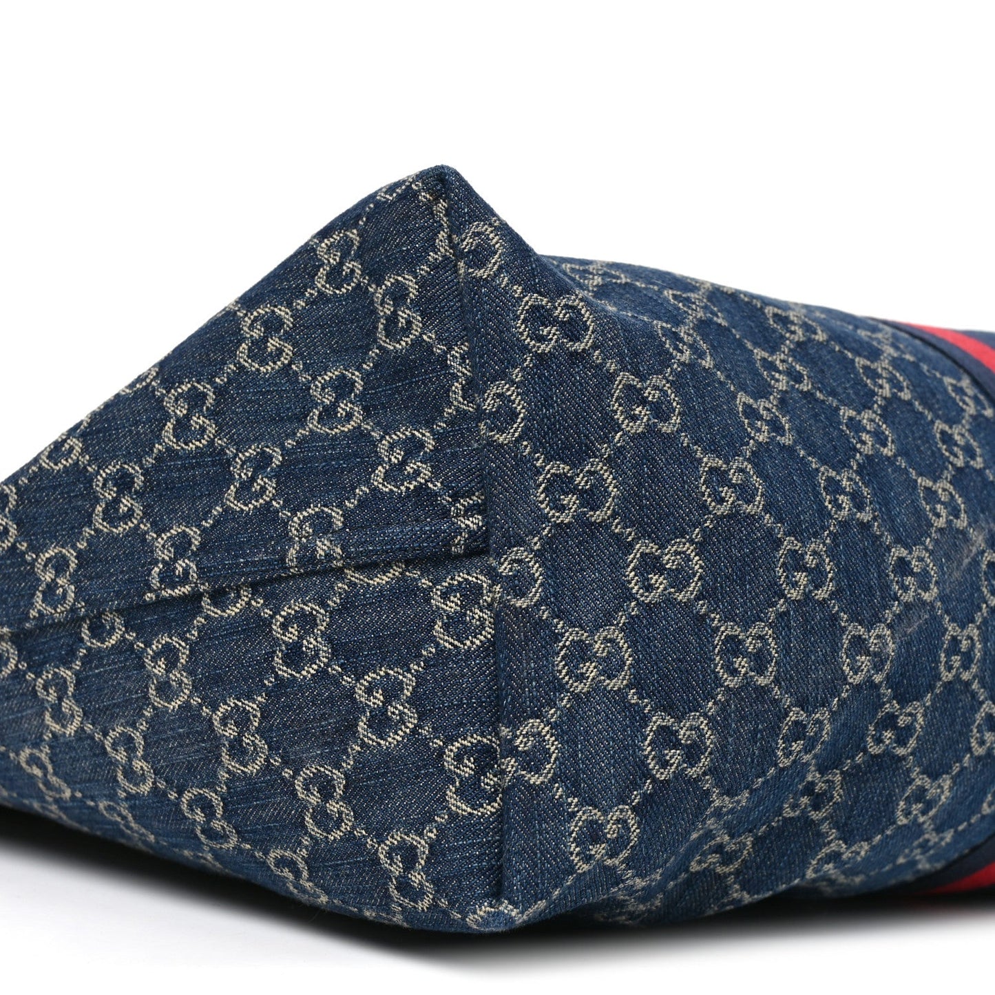 Denim GG Monogram Web Large Giglio Tote Blue