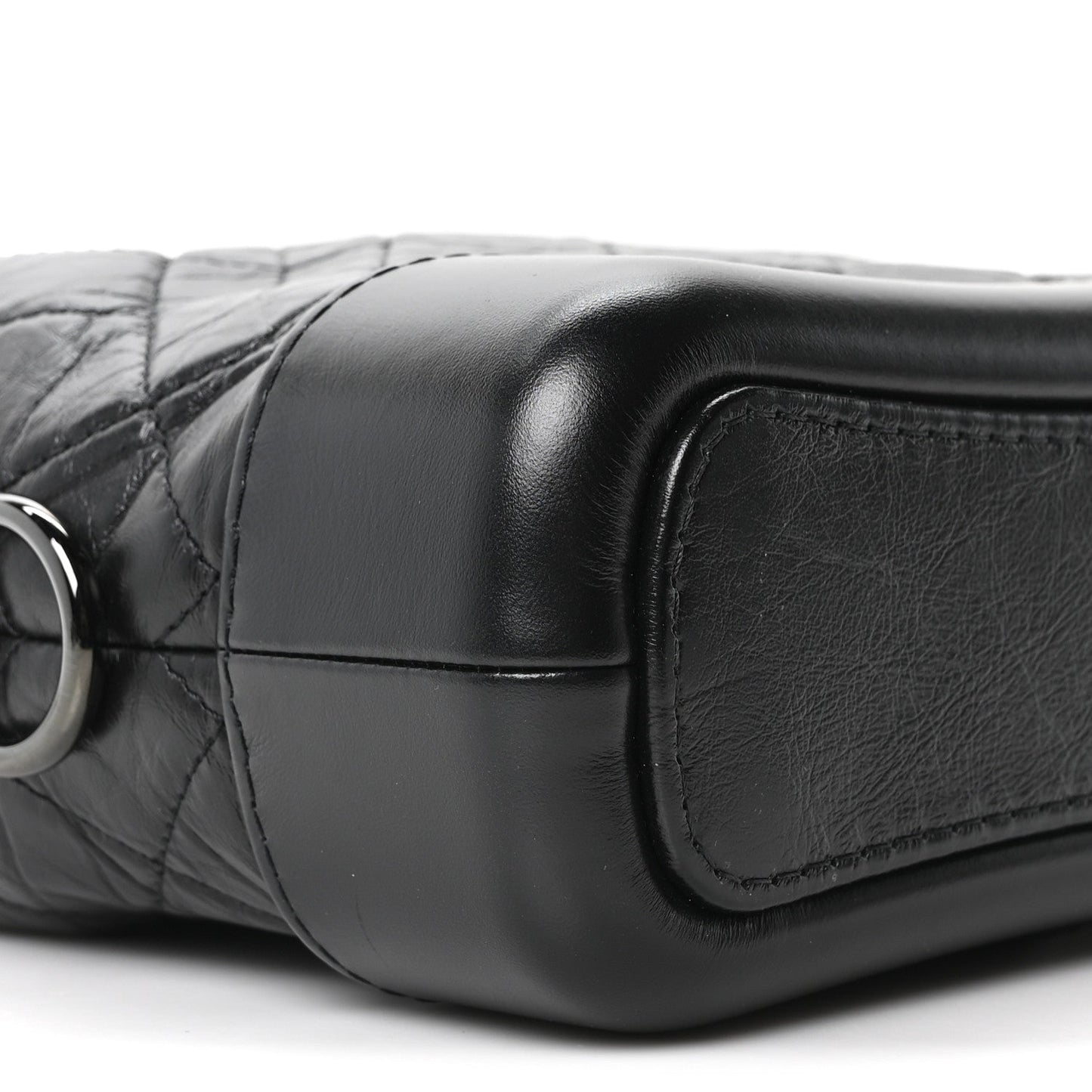 Aged Calfskin Quilted Small Gabrielle Hobo So Black