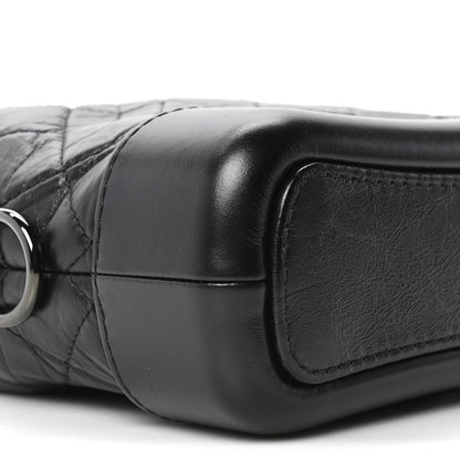 Aged Calfskin Quilted Small Gabrielle Hobo So Black