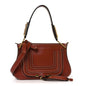 Calfskin Marcie Top Handle Bag Sepia