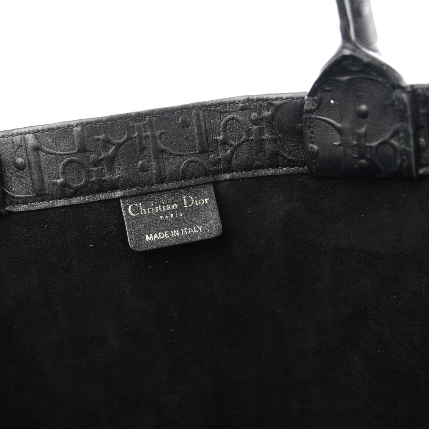 Oblique Calfskin Embossed Large Book Tote TBlack