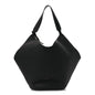 Pebbled Sport Calfskin Medium Lotus Tote Black