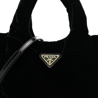 Padded Velvet Mini Bag Black