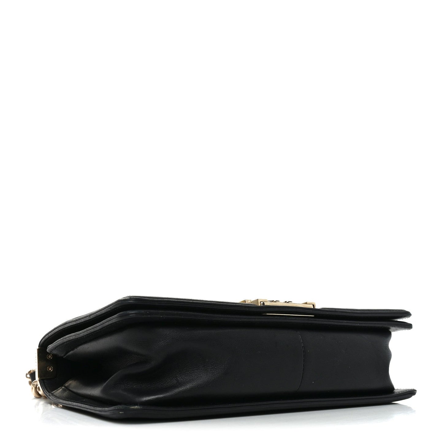 Lambskin Chevron Quilted Medium Boy Flap Black