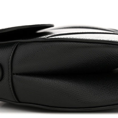Grained Calfskin Saddle Bag Black