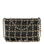 Lambskin Chain Frame Shoulder Bag Black