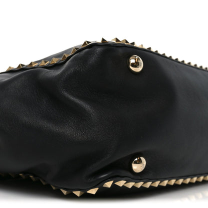 Vitello Medium Rockstud Tote Tote Black