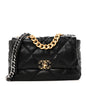 Lambskin Quilted Large Chanel 19 Flap Black